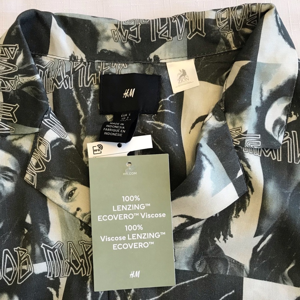 BOB MARLEY Button Down short sleeve shirt NWT NEW - Picture 6 of 11